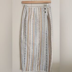 Guess by Gorges Marciano southwestern crossover straight skirt tan blue & gold